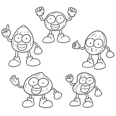 vector set of beans cartoon