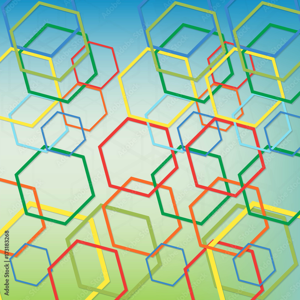 Poster abstract geometric background with hexagons. vector design
