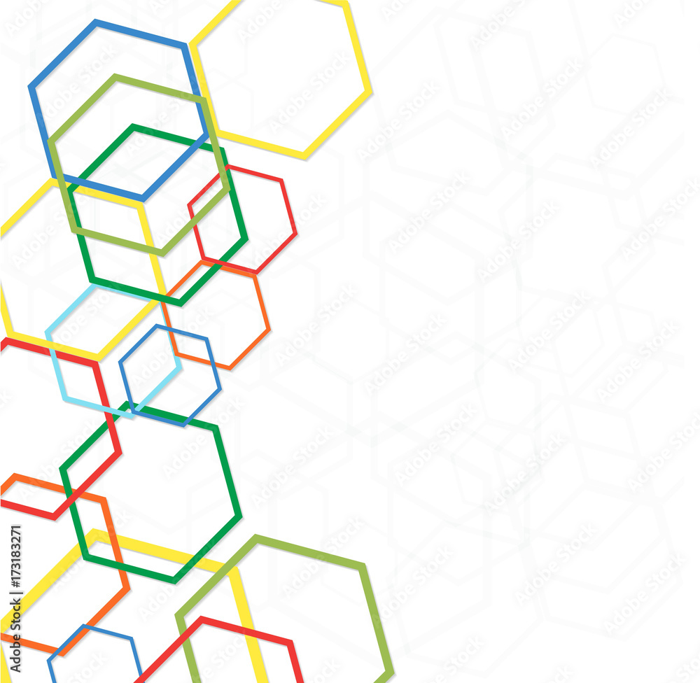 Poster abstract geometric background with hexagons. vector design