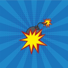 Obraz premium Cartoon comics bomb vector illustration