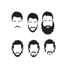 Hipster Vector Set, hair and beards,vector illustration set.