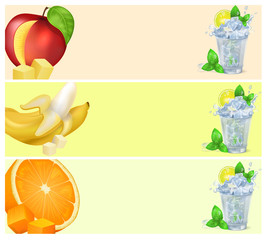 Mojito Glass and Fruits Isolated illustrations
