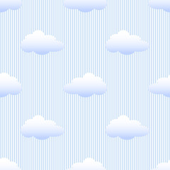 seamless monochrome blue cloud on blue stripe pattern background
