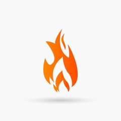 abstract vector Fire Icon orange