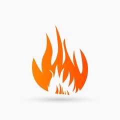 abstract vector Fire Icon orange