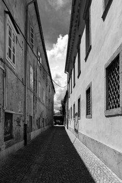 Old narrow street in Ljubljana Slovenija local travel city tour