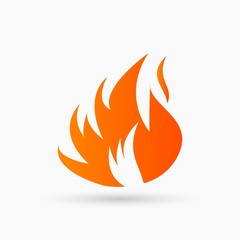 abstract vector Fire Icon orange