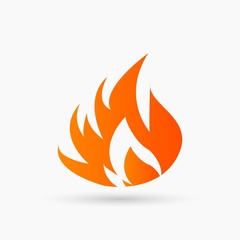 abstract vector Fire Icon orange