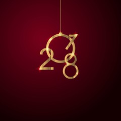 Golden 2018 Happy New Year . Christmas themed invitations