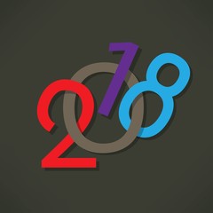 2018 Happy New Year or Christmas Background creative greeting card design, can be used for flyers, invitation, posters, brochure, banners, calendar.