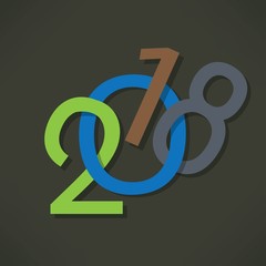 2018 Happy New Year or Christmas Background creative greeting card design, can be used for flyers, invitation, posters, brochure, banners, calendar.