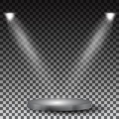 Spotlights scene light effects. Stage light spotlight vector. Vector illustration