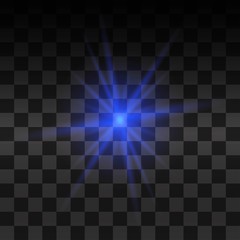 Blue vector glow light effect.