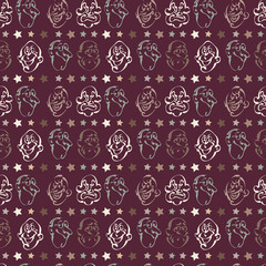 face emotion hand drawn  pattern background