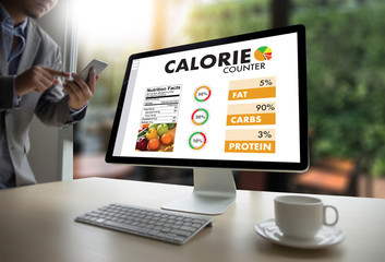 CALORIE  counting counter application Medical eating healthy Diet concept
