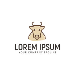 Cow outline Logo design concept template
