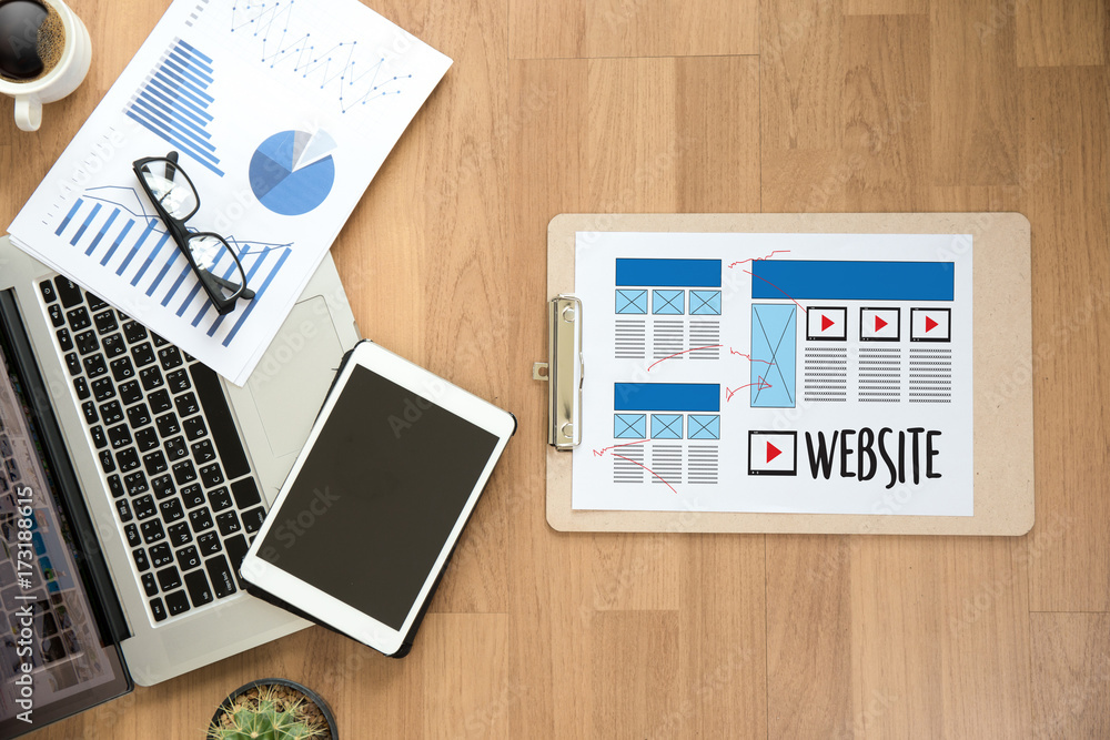 Poster website designer working layout sketch drawing software media www and graphic layout website develop