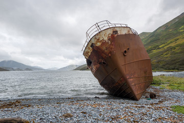 ship wreck, Morzhovaya Bay, Russia
