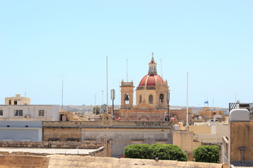 Skyline: Blick über Victoria Rabat, Hauptstadt der Insel Gozo (Malta)