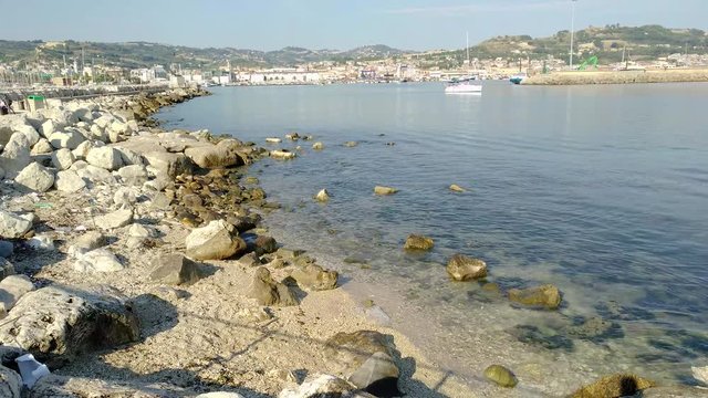 Panoramic view of seafront of San Benedetto del Tronto sea Adriatrico - Ascoli Piceno -Italy