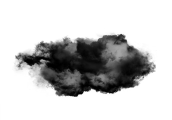 Round cloud of smoke isolated over white background