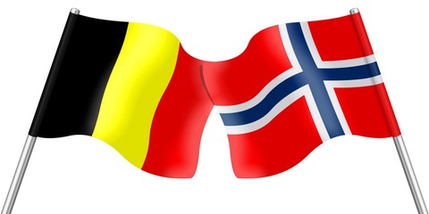 Flags. Belgium and Norway  