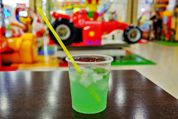 Mojito cocktail in a plastic Cup