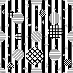 seamless monochrome dot pattern on stripe background
