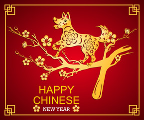 Happy  Chinese New Year  2018 year of the dog.  Lunar new year .