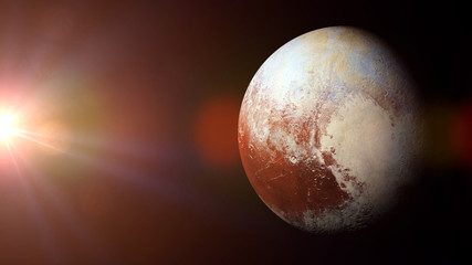 Obraz na płótnie Canvas dwarf planet Pluto and the Sun