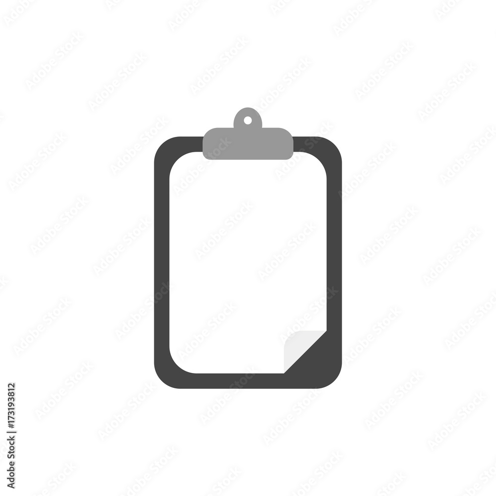 Poster flat design style vector of clipboard with paper