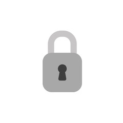Flat design style vector of closed padlock