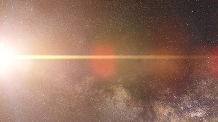 bright star in front the Milky Way galaxy