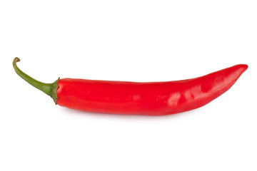 red chili or chilli cayenne pepper isolated on white background