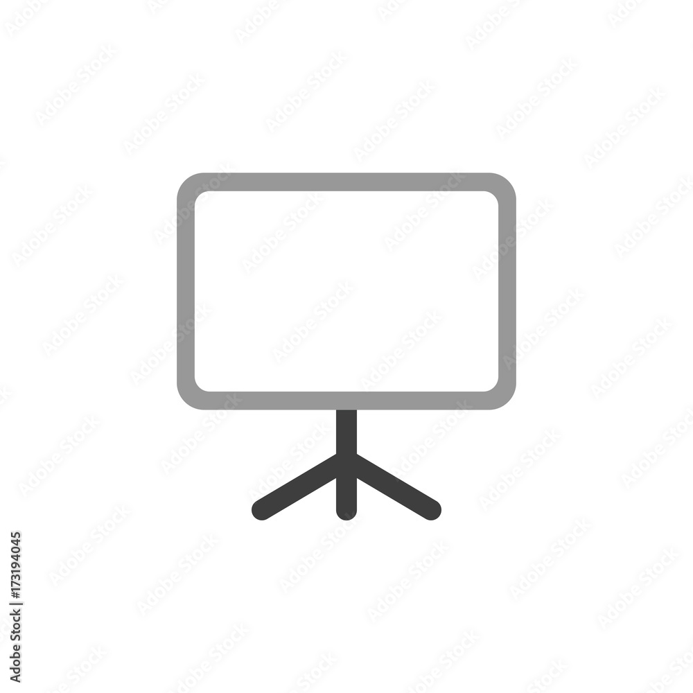 Poster flat design style vector concept of blank presentation chart board