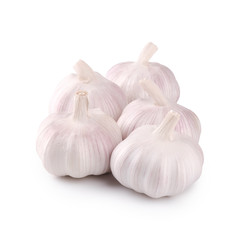 Fresh garlic on white background