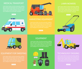 Set of Worker Equipment, Engineering and Transport