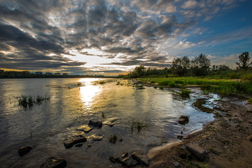 Bridge on the Vistula river in Wloclawek city, Poland