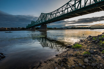Fototapeta na wymiar Bridge on the Vistula river in Wloclawek city, Poland