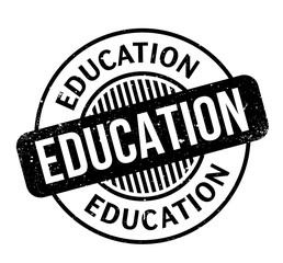 Education rubber stamp. Grunge design with dust scratches. Effects can be easily removed for a clean, crisp look. Color is easily changed.