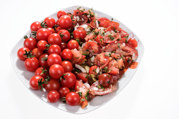 Halb und halb, Tomaten und Tomatensalat