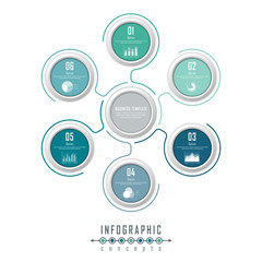 Abstract infographic timeline business template with options, parts, steps or processes. Vector infographic illustration can be used for chart, diagram, web design, presentation, workflow layout