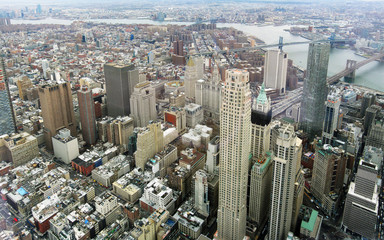 Aerial panorama of Manhattan, New York City, New York, USA