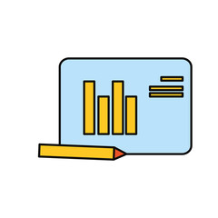 report document with statistic graphic icon over white background vector illustration