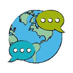 Global chat symbol icon vector illustration graphic design