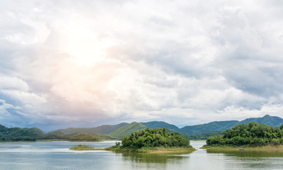 Beautiful mountains lake river sky and natural attractions