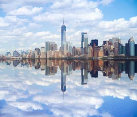 Wandcirkels aluminium New York city Lower Manhattan skyline © maglara