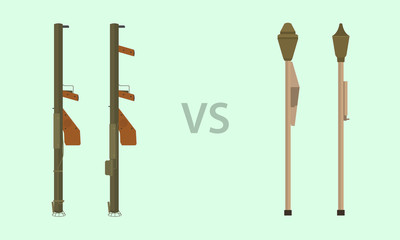 compare versus usa and german anti-tank personel panzerfaust vs m1 and m1a1 - obrazy, fototapety, plakaty