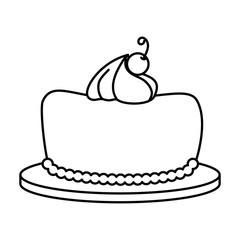 delicious pudding with cherry bakery product