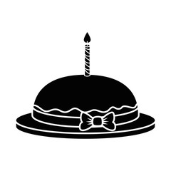 delicious pudding with candle bakery product